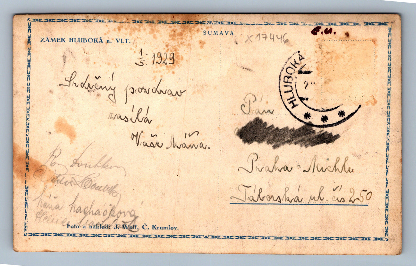 Pohlednice ZÁMEK HLUBOKÁ NAD VLTAVOU (x17446)