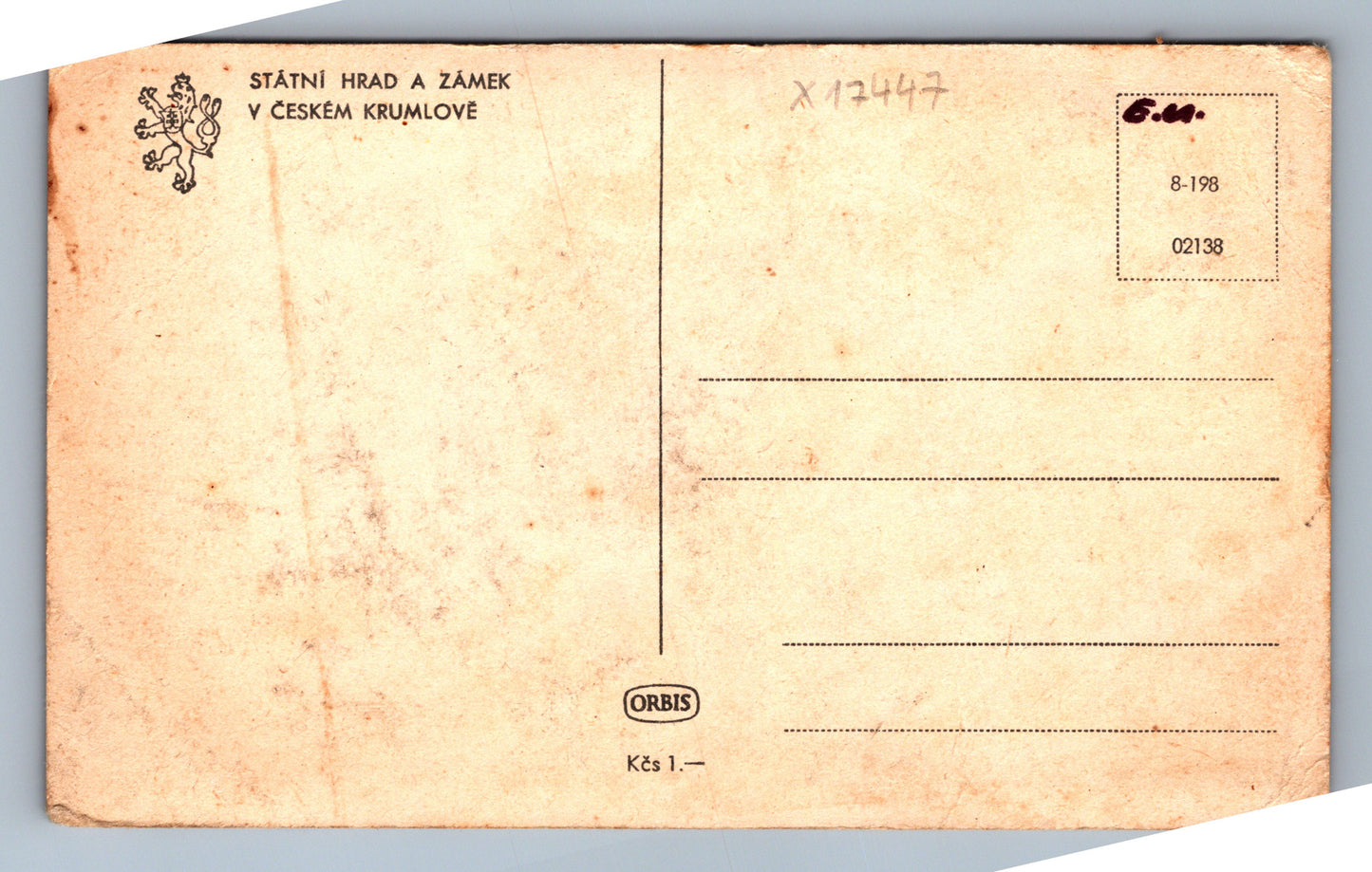 Pohlednice STÁTNÍ HRAD A ZÁMEK V ČESKÉM KRUMLOVĚ (x17447)