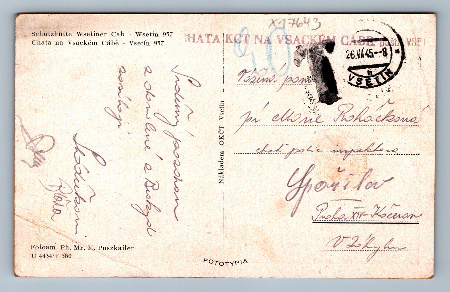 Pohlednice VSETÍN (x17643)