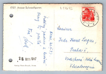 Pohlednice AROSER - SCHNEEFIGUREN (x17672)