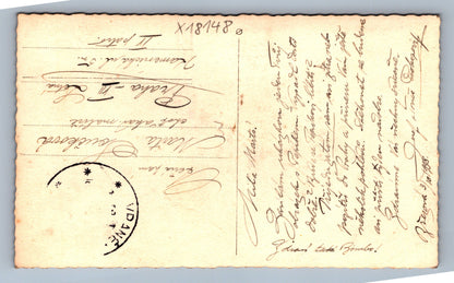 Pohlednice ŽENA S KLUKEM A KOČKOU (x18148)