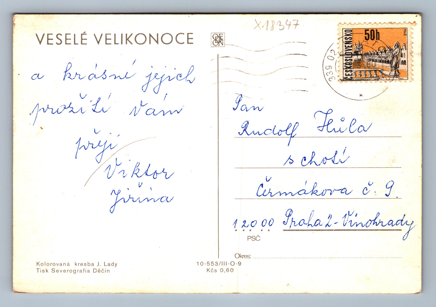 Pohlednice VESELÉ VELIKONOCE J. LADY (x18347)