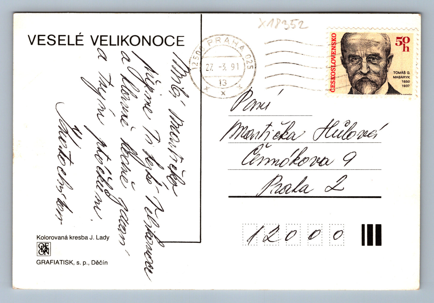 Pohlednice VESELÉ VELIKONOCE J. LADY (x18352)