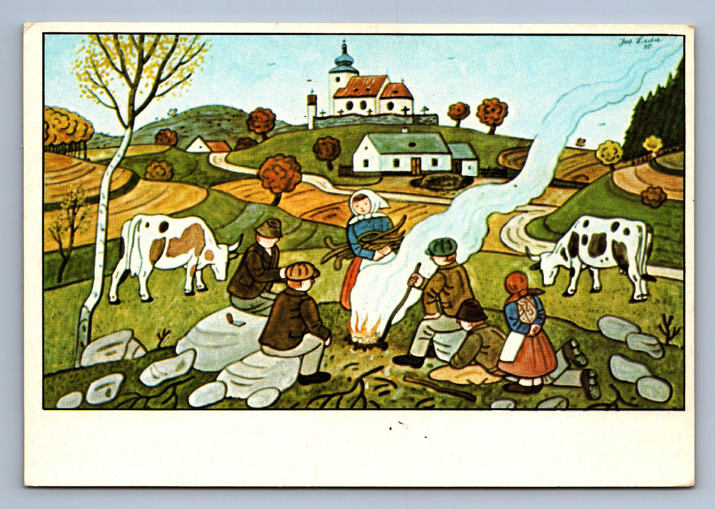 Pohlednice U TÁBORÁKU PODLE J.LADY (x18361)