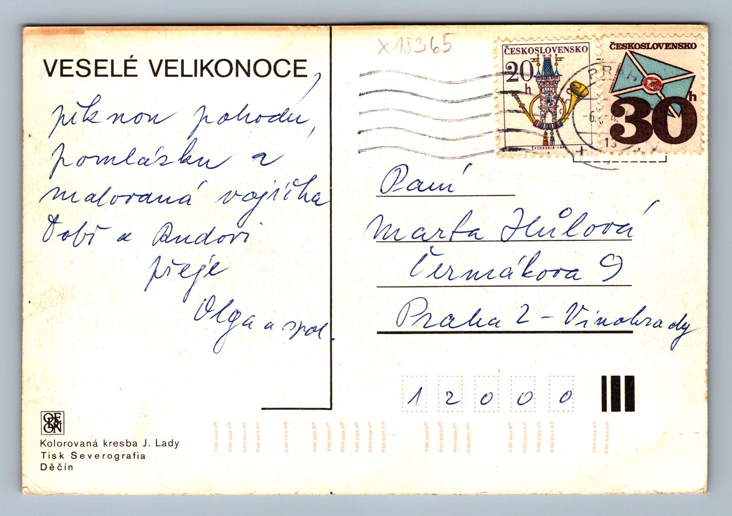 Pohlednice VESELÉ VELIKONOCE J. LADY (x18365)