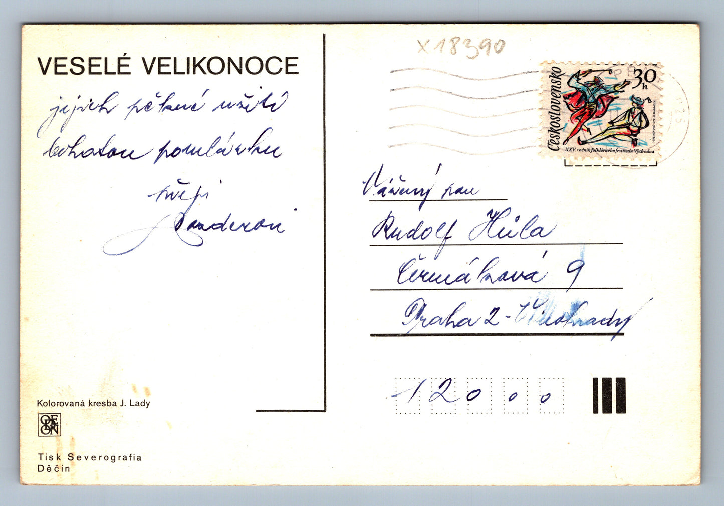Pohlednice VESELÉ VELIKONOCE J. LADY (x18390)