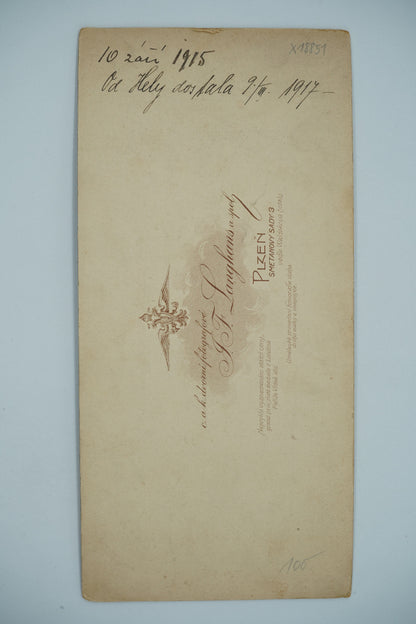 Fotografie MUŽ V UNIFORMĚ J.F. LANGHANS 10 ZÁŘÍ 1915 (x18851)