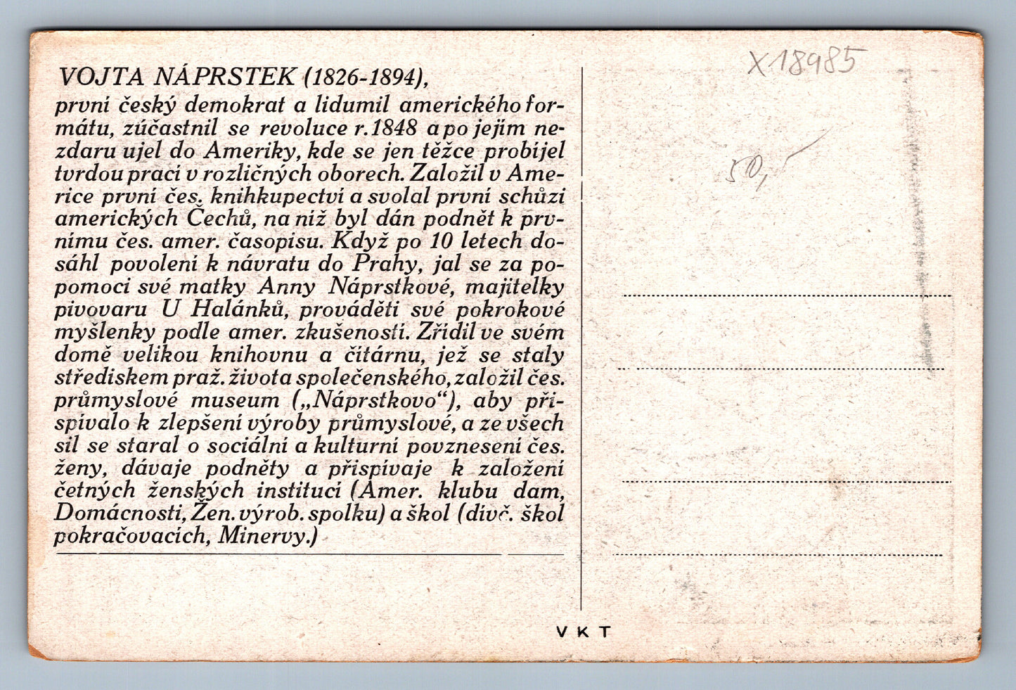 Pohlednice VOJTA NÁPRSTEK (x18985)