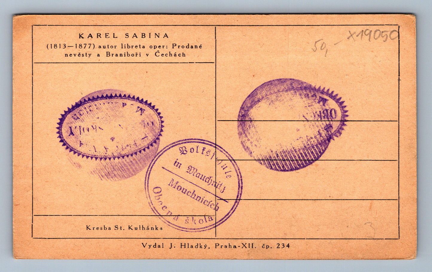 Pohlednice KAREL SABINA (x19050)