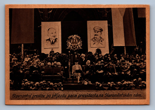 Pohlednice PROSLAV PO PŘÍJEZDU PRESIDENTA NA STAROMĚSTSKÉM NÁM(x19139)