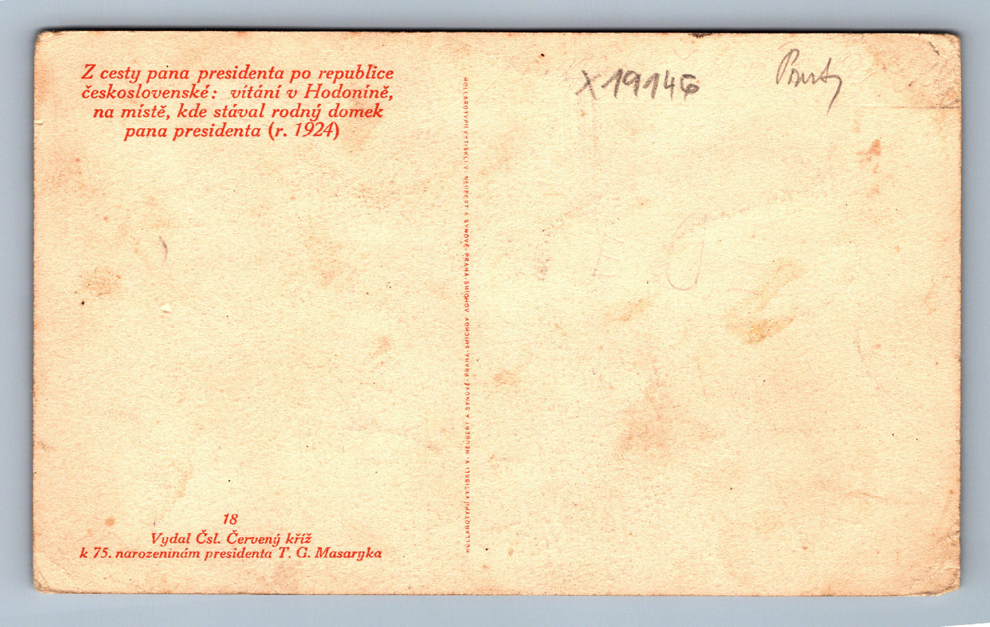 Pohlednice Z CESTY PANA PRESIDENTA PO REPUBLICE ČESKOSLVENSKÉ (x19146)