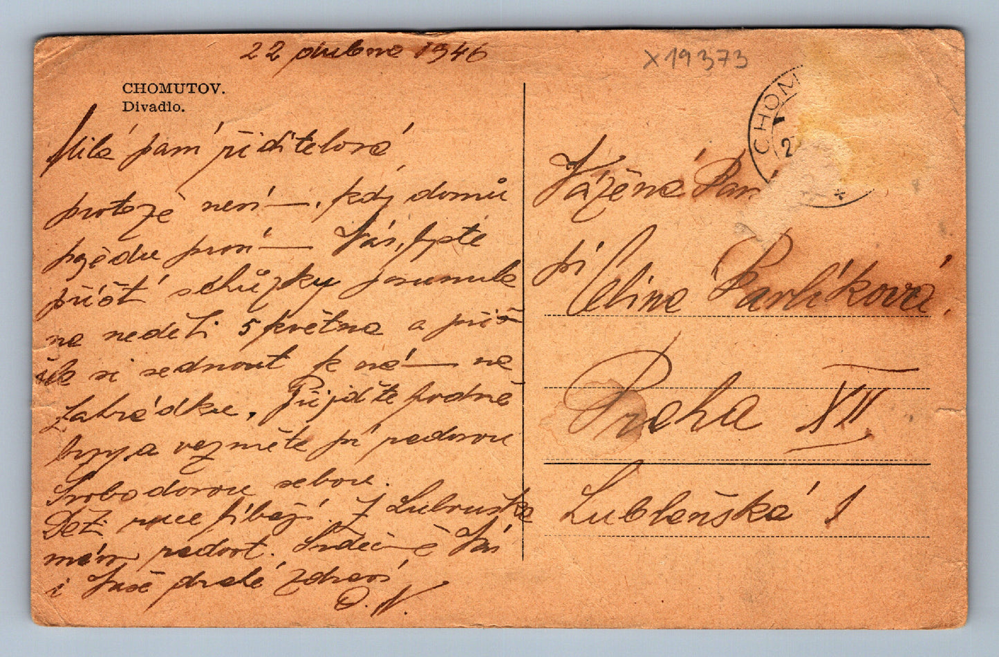 Pohlednice CHOMUTOV DIVADLO (x19373)