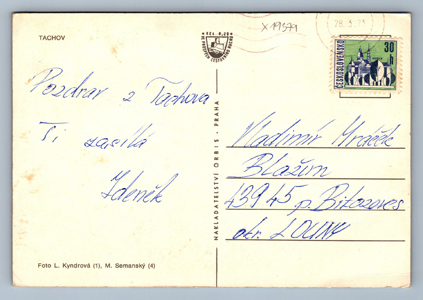 Pohlednice TACHOV (x19379)