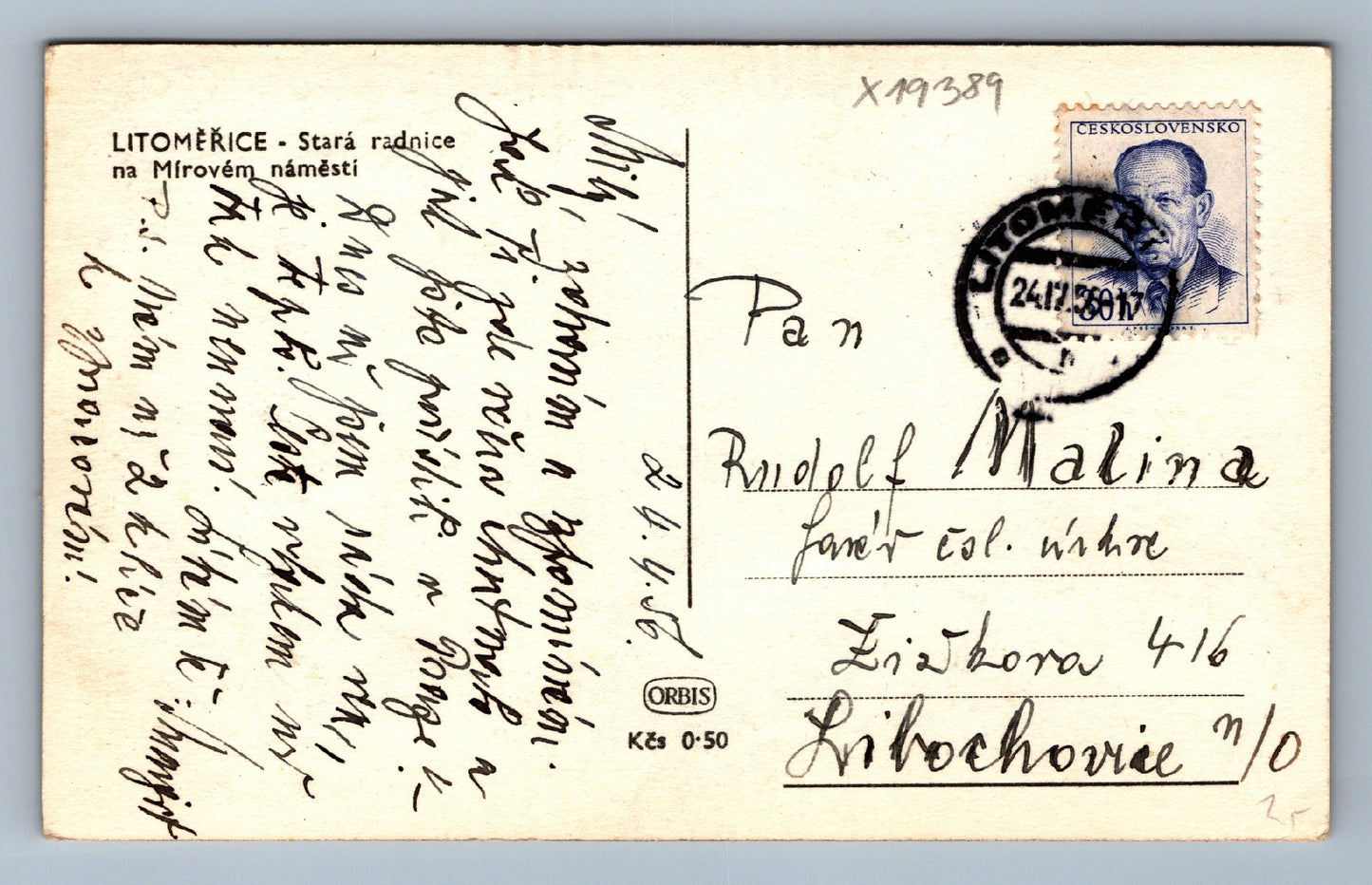 Pohlednice LITOMĚŘICE - STARÁ RADNICE (x19389)