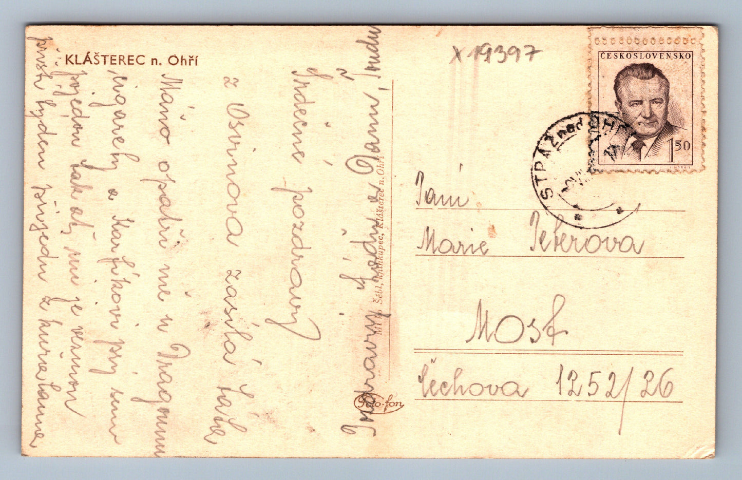 Pohlednice KLÁŠTEREC N. OHŘÍ (x19397)