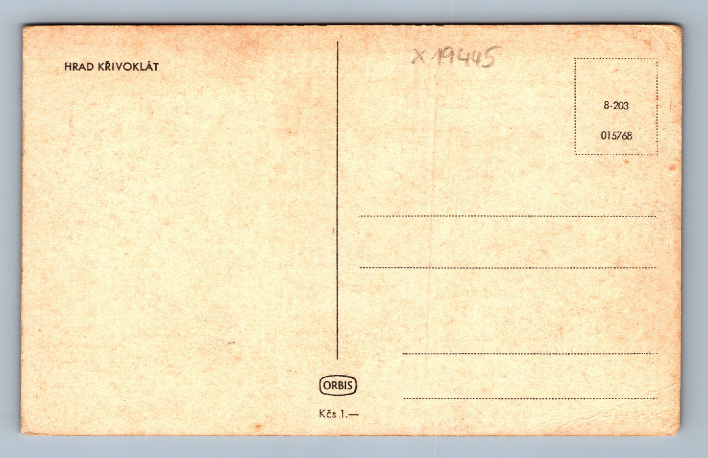 Pohlednice HRAD KŘIVOKLÁT (x19445)