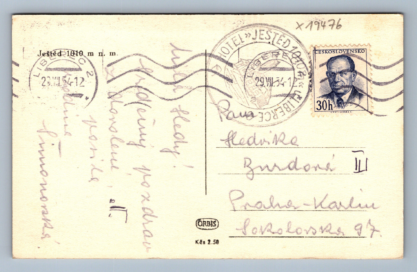 Pohlednice JEŠTĚD 1010 M. N. M. (x19476)