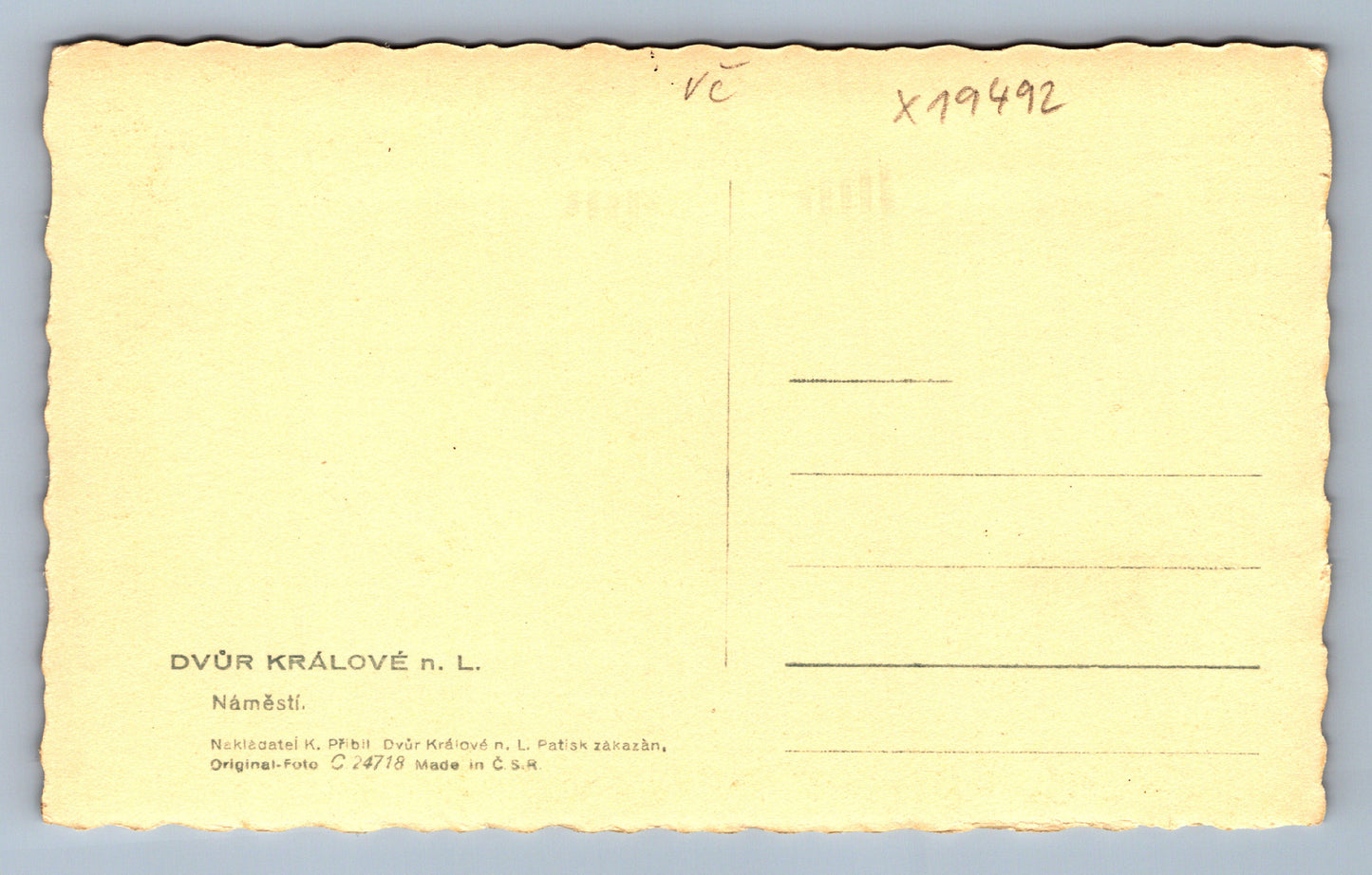 Pohlednice DVŮR KRÁLOVÉ N. L. (x19492)