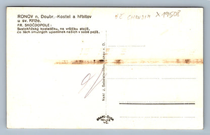 Pohlednice RONOV N DOUBRAVKOU - KOSTEL A HŘIBITOV U SV. KŘÍŽE (x19508)