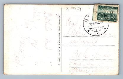 Pohlednice KLATOVY S HŮRKY SE SOKOLSKÝM STADIONEM (x19534)