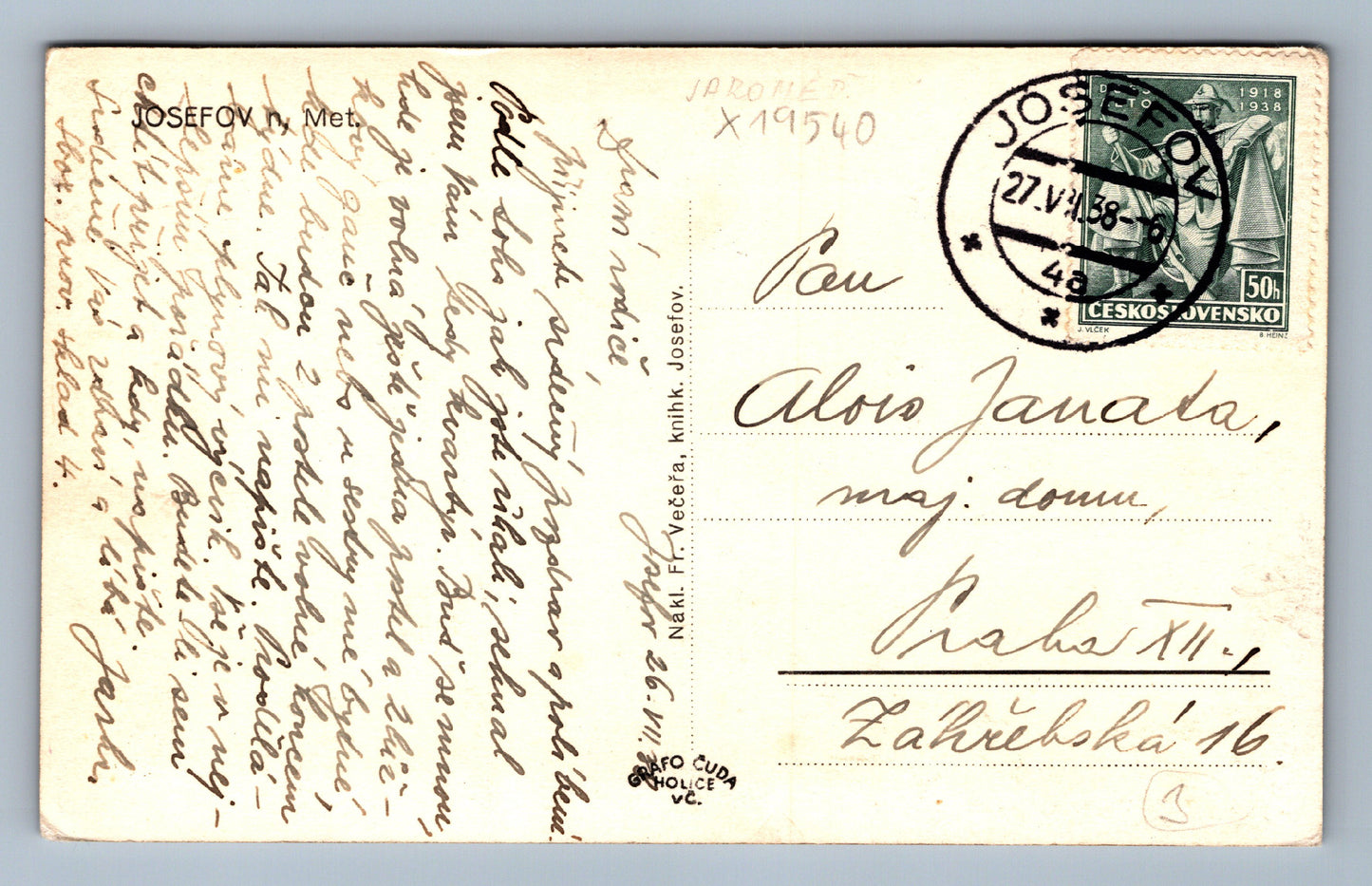 Pohlednice JOSEFOV N. METUJÍ (x19540)