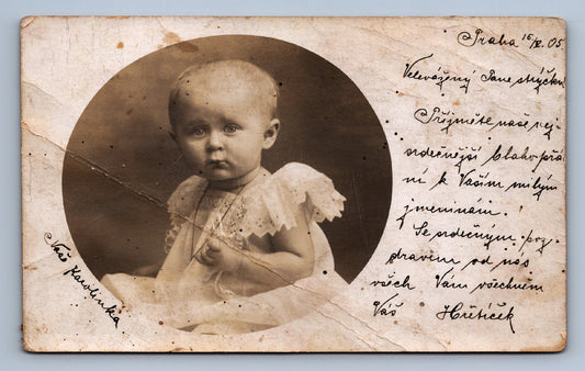 Pohlednice DÍTĚ V BÍLÝCH ŠATECH (x19590)