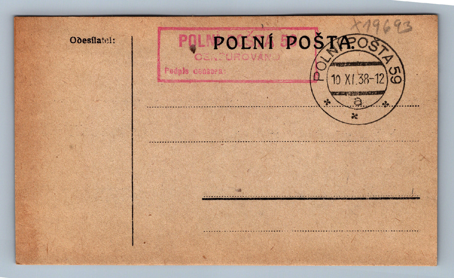 Pohlednice DOPISNICE POLNÍ POŠTA 59 (x19693)