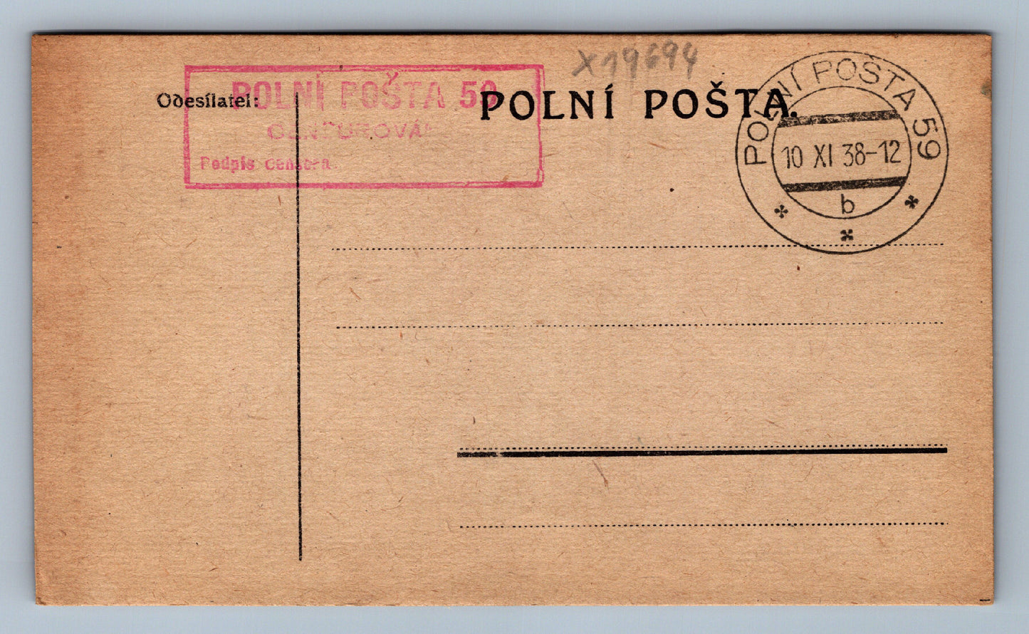 Pohlednice DOPISNICE POLNÍ POŠTA 59 (x19694)