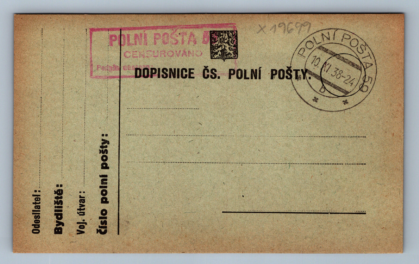 Pohlednice DOPISNICE POLNÍ POŠTA 59 (x19699)