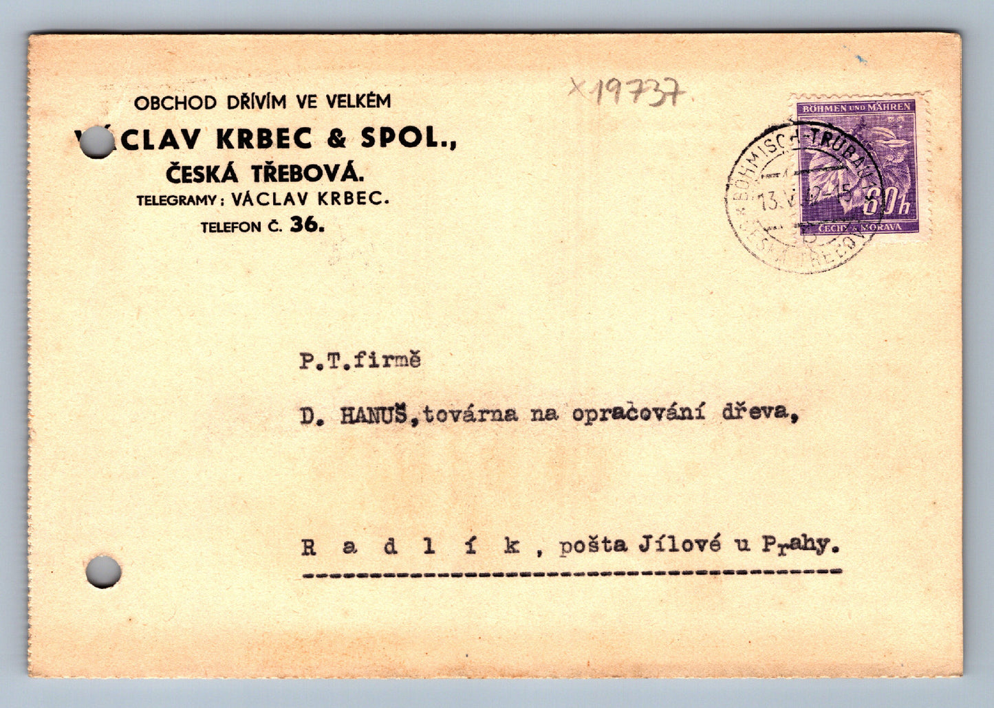 Pohlednice DOPISNICE BOHMISCH - TRÜBAU (x19737)