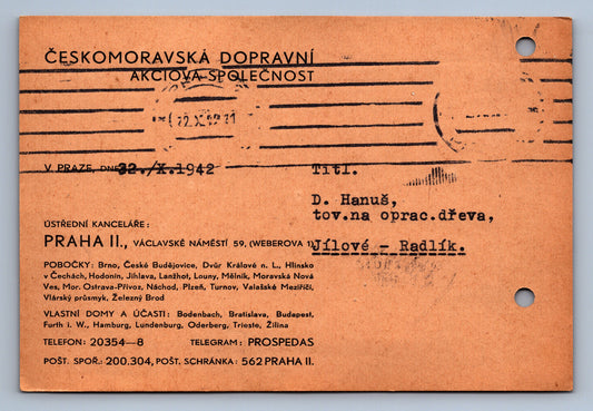 Pohlednice PRAHA ČESKOMORAVSKÁ DOPRAVNÍ AKCIOVÁ SPOLEČNOST (x19756)