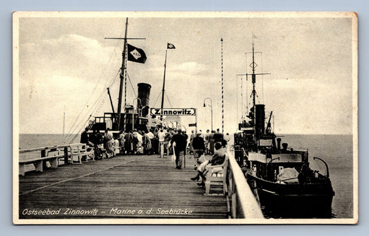 Pohlednice OSTSEEBAD ZINNOWIZ - MARINE A.D. SEEBRÜCKE (x19774)