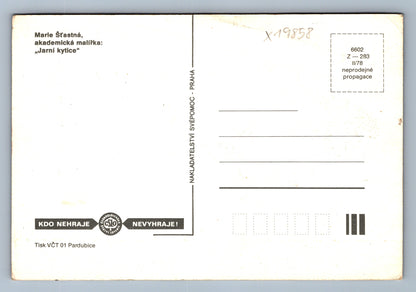 Pohlednice MARIE ŠŤASTNÁ AKADEMICKÁ MALÍŘKA JARNÍ KYTICE (x19858)