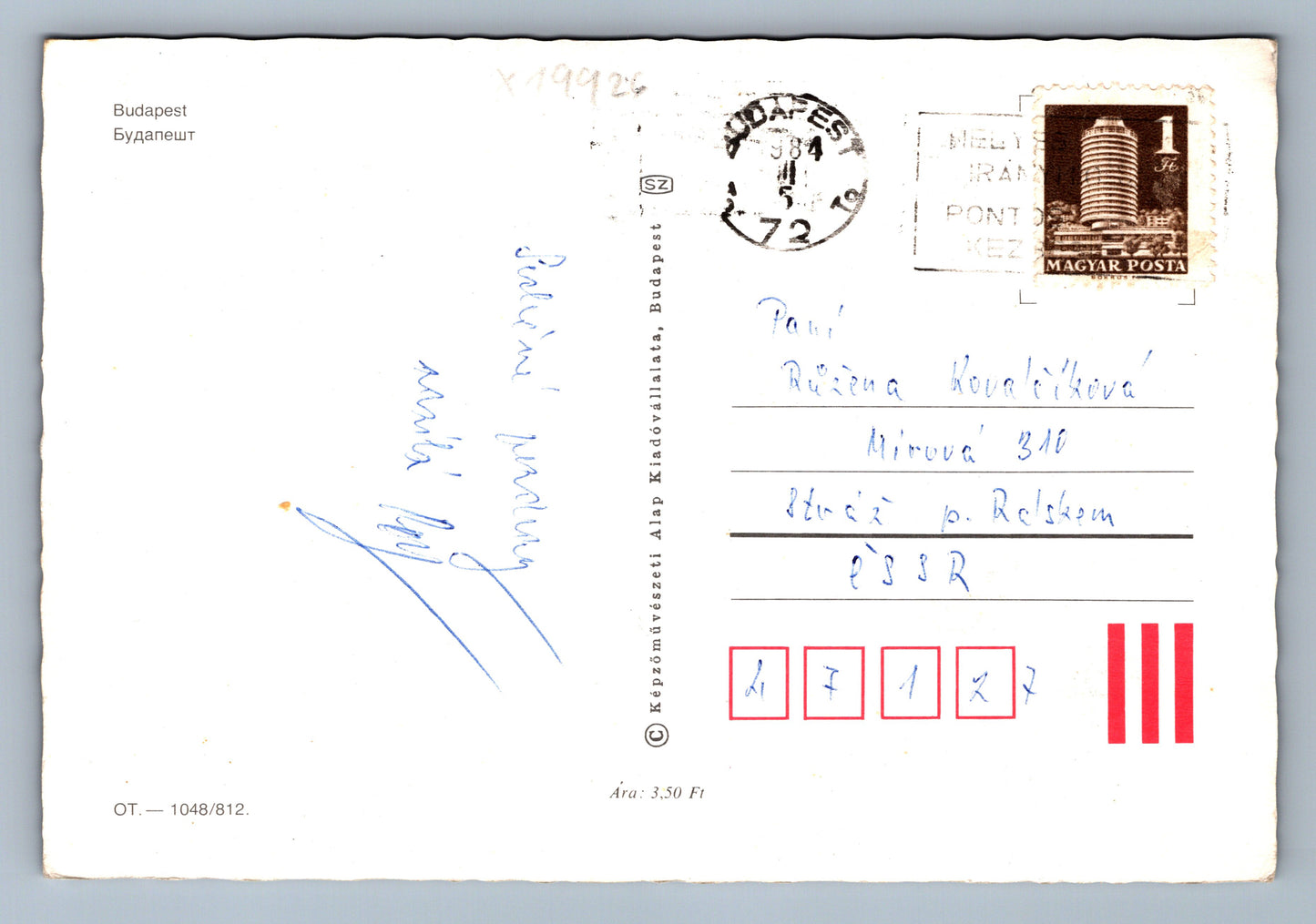 Pohlednice BUDAPEŠŤ (x19926)