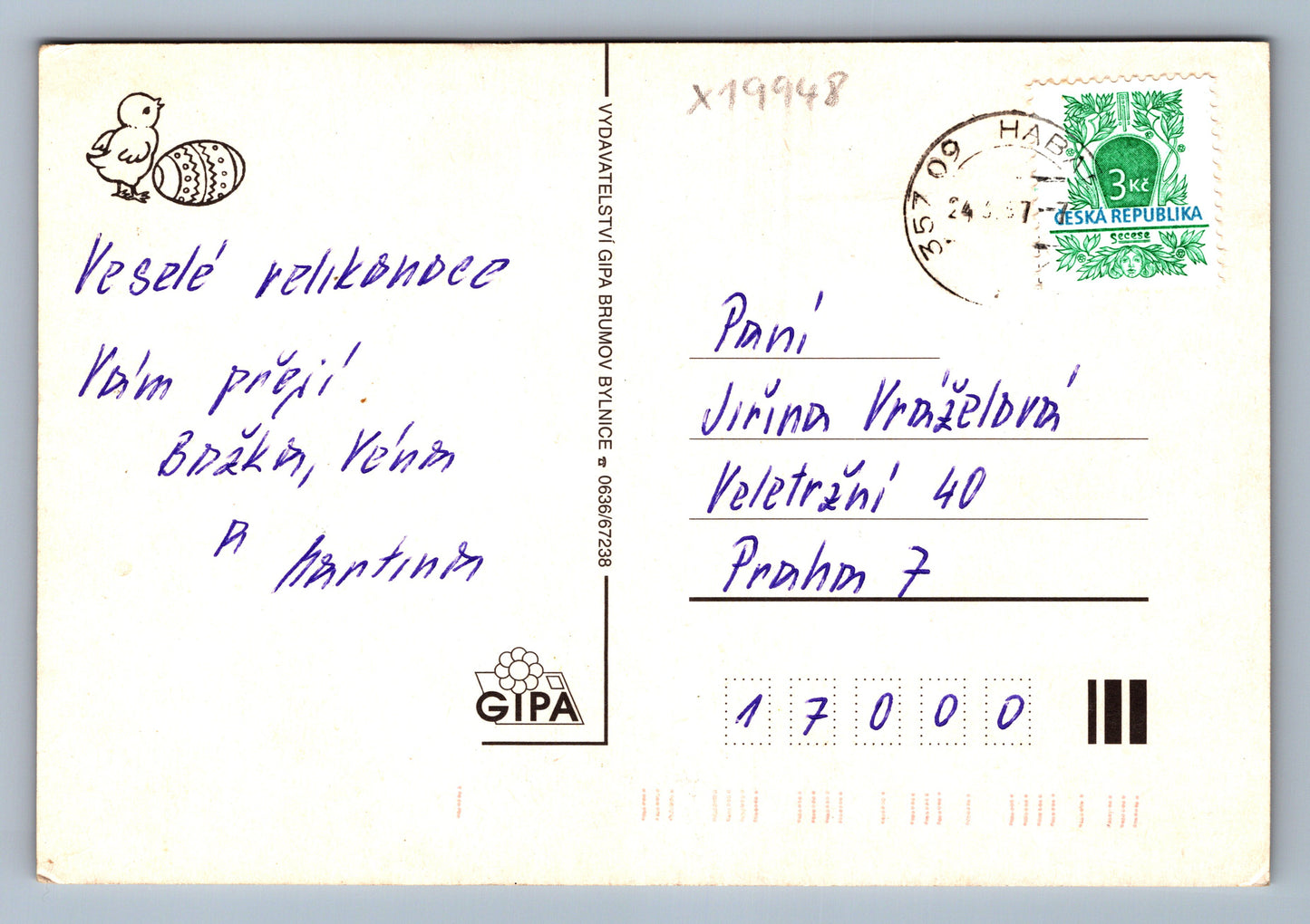 Pohlednice VESELÉ VELIKONOCE (x19948)