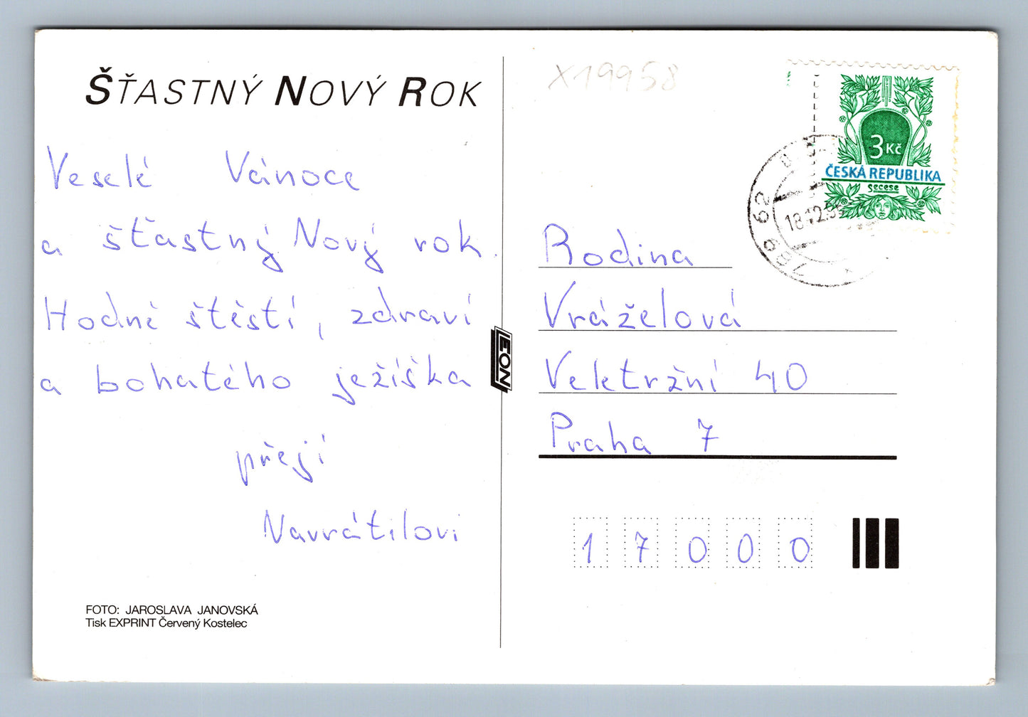 Pohlednice ŠŤASTNÝ NOVÝ ROK (x19958)