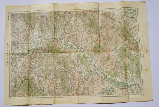 Mapa Přerov a Hodonín 1927 Vojenský zeměpisný ústav