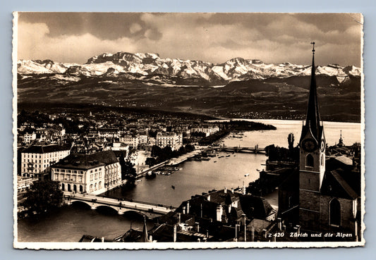 Pohlednice ZÜRICH UND DIE ALPEN (x19993)