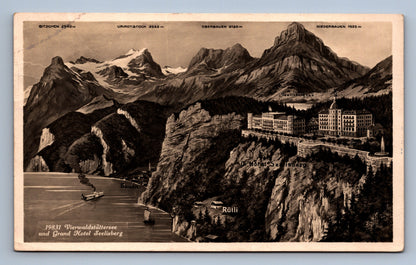 Pohlednice VIERWALDSTÄTTERSEE UND GRAND HOTEL SEELISBERG (x20045)