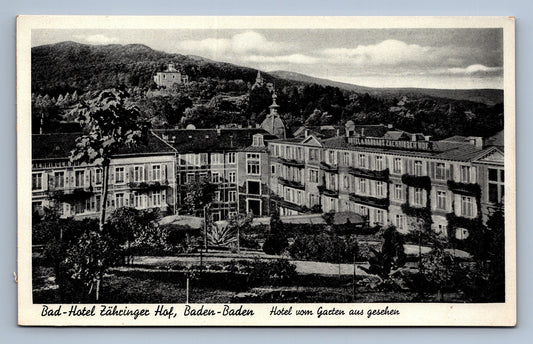 Pohlednice BAD - HOTEL ZÄHRINGER HOF, BADEN - BADEN (x20099)