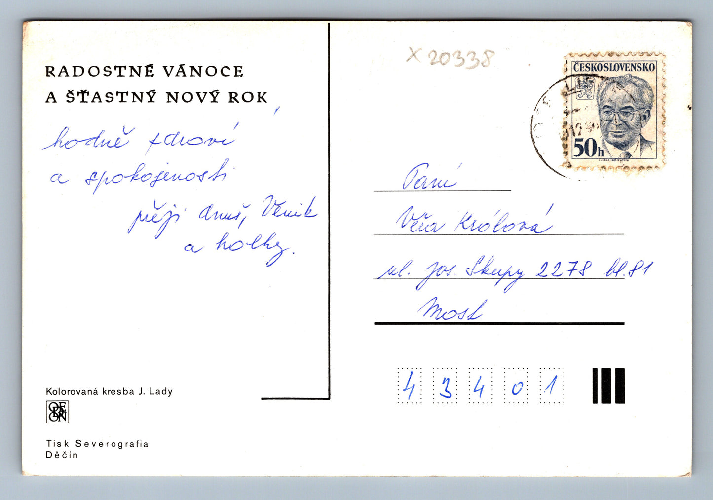 Pohlednice RADOSTNÉ VÁNOCE A ŠŤASTNÝ NOVÝ ROK J. LADA (x20338)