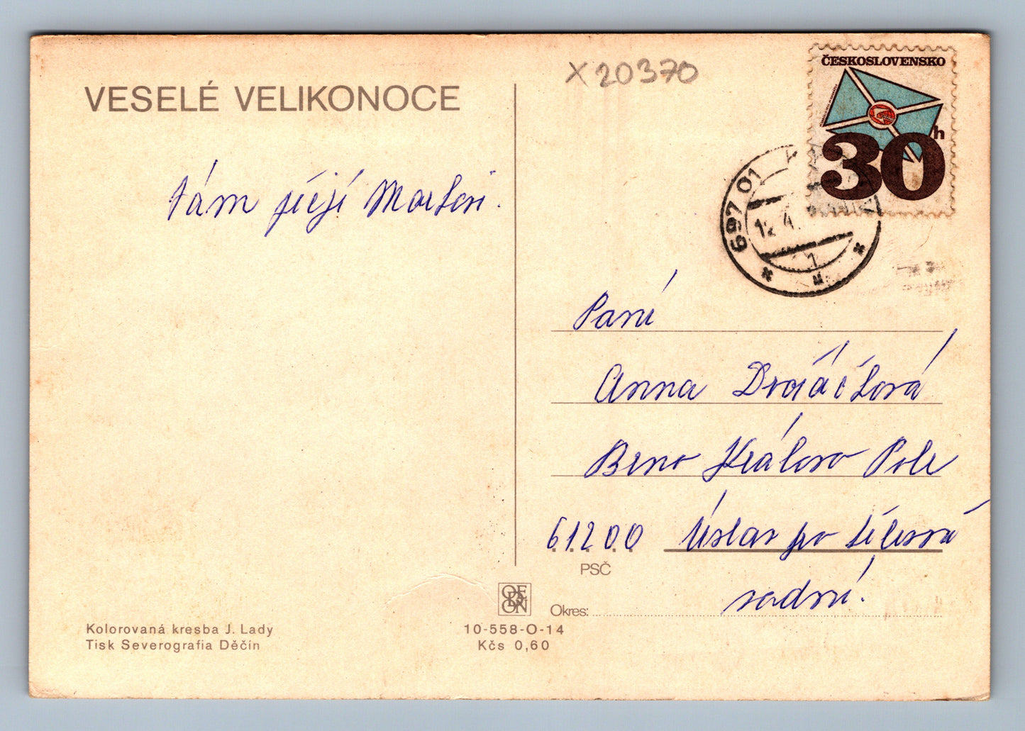 Pohlednice VESELÉ VELIKONOCE (x20370)