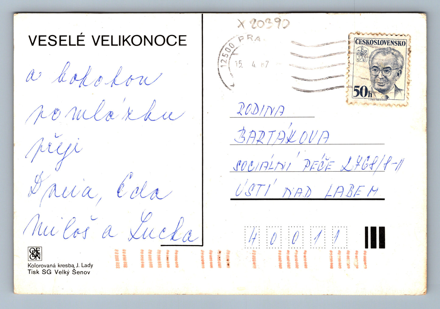 Pohlednice VESELÉ VELIKONOCE (x20390)