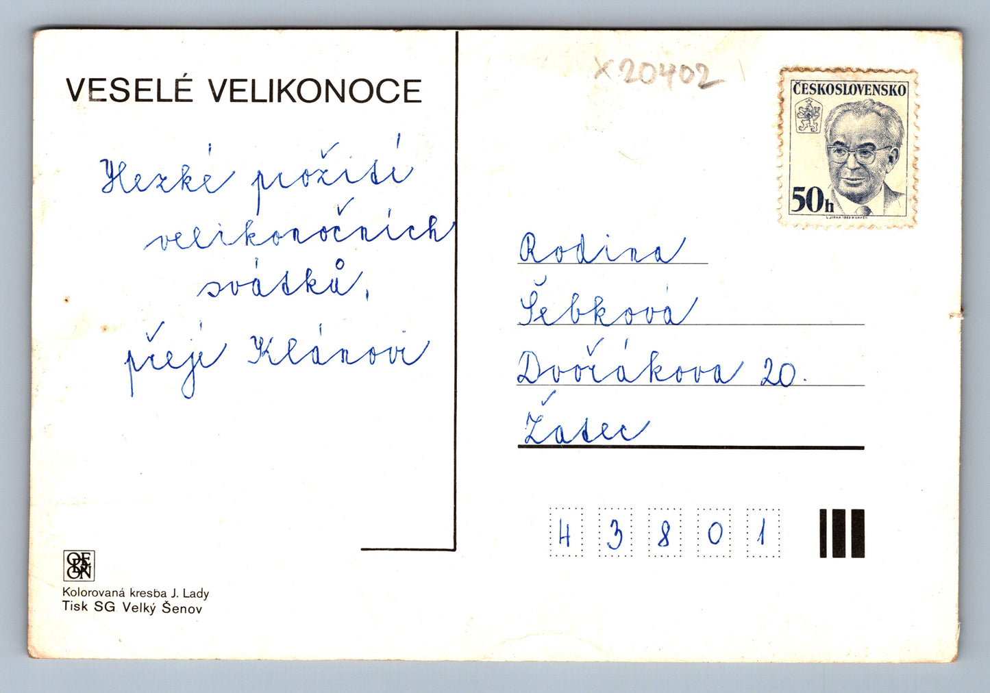 Pohlednice VESELÉ VELIKONOCE (x20402)