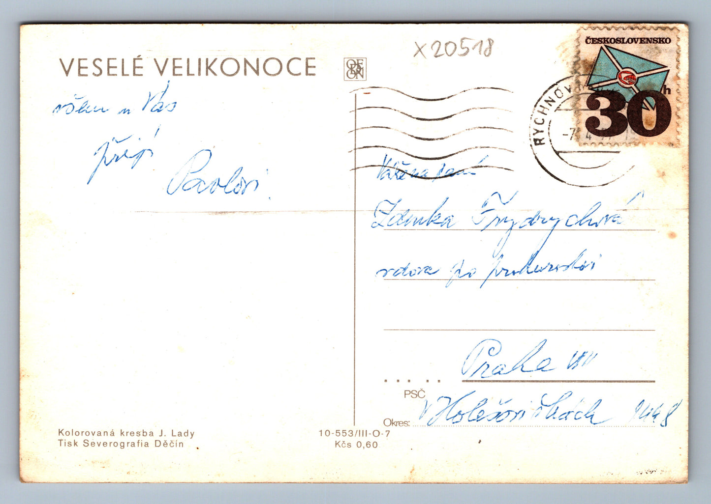 Pohlednice VESELÉ VELIKONOCE (x20418)