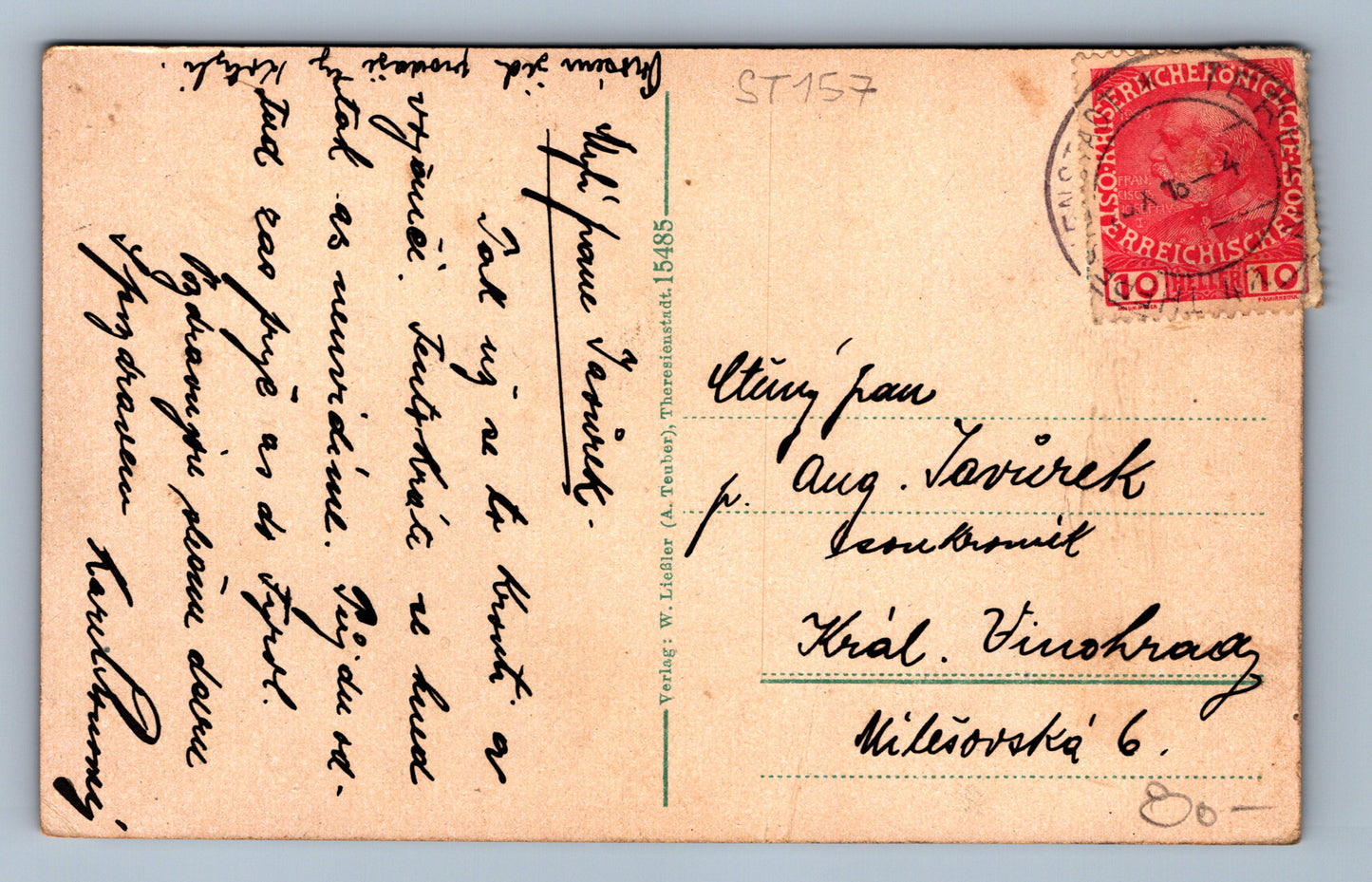 Pohlednice THERESIENSTADT KLEINE INFANTERIE KASERNE TEREZÍN (ST157)