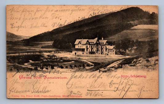 Pohlednice GRUSS VOM SAATORIUM MAHR SCHONBERG šumperk (ST166)