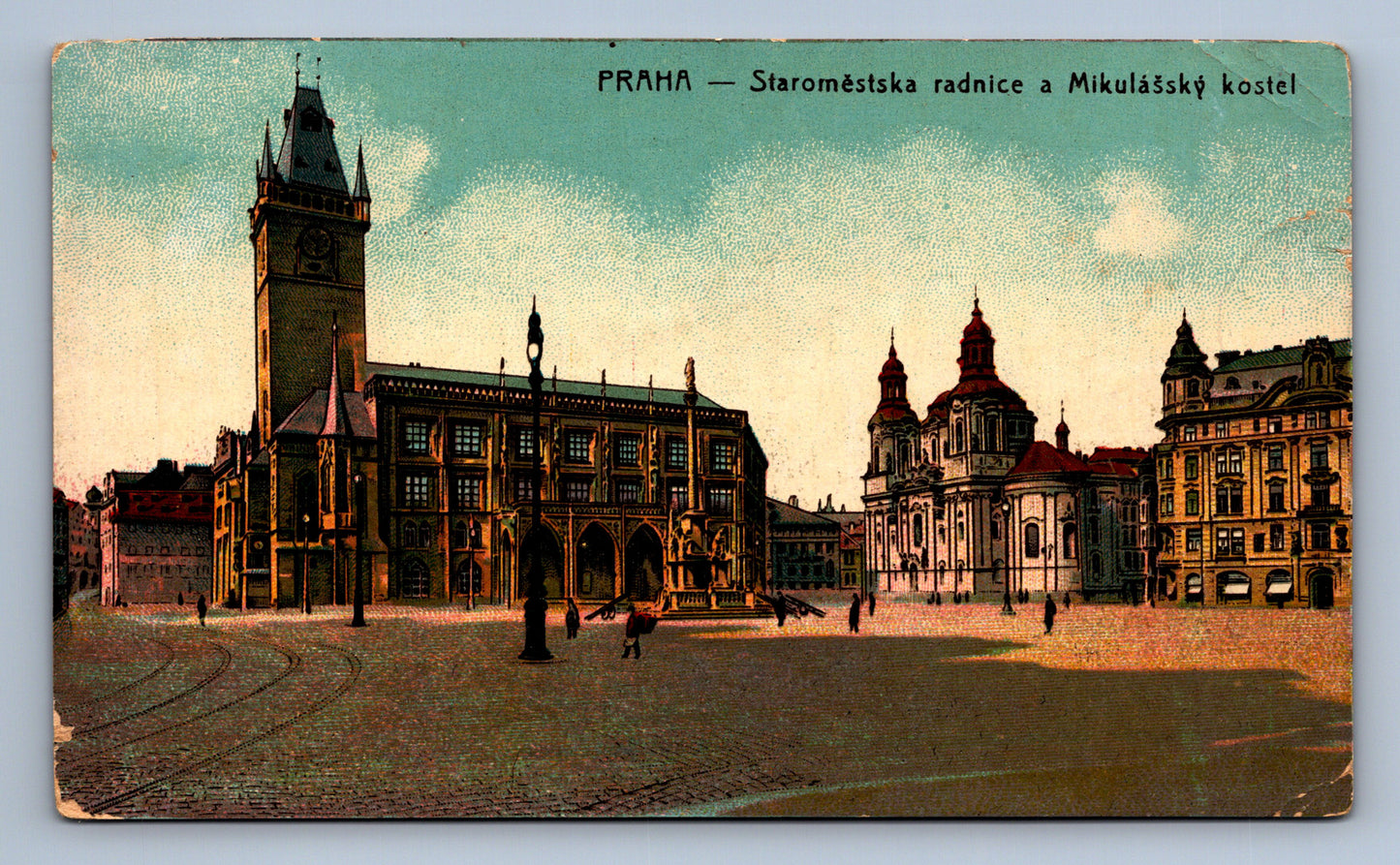 Pohlednice PRAHA STAROMĚSTSKA RADNICE A MIKULÁŠSKÝ KOSTEL (ST191)