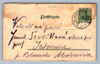 Pohlednice ALBENDORF VAMBEŘICE POUT CHRÁM A STUDNĚ MARIANSKÁ (ST199)