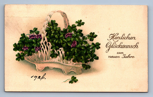 Pohlednice herzlichen glückwunsch zum neuen jahre ČTYŘLÍSTKY (ST292)